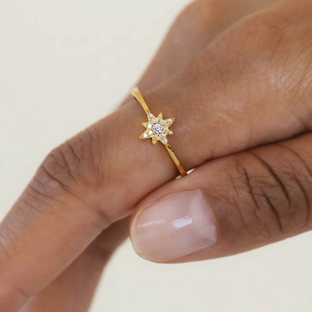 Windrose Mono Ring Gold