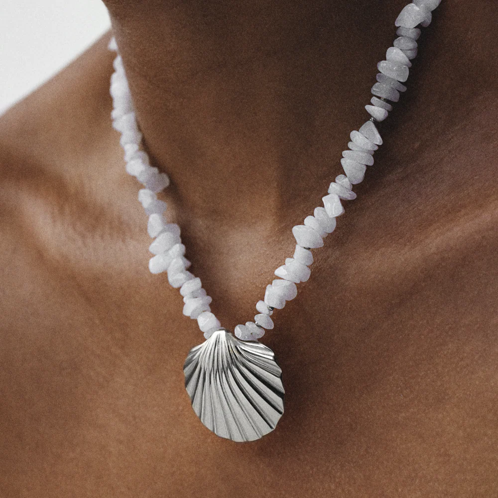 Scallop Big Necklace Silver