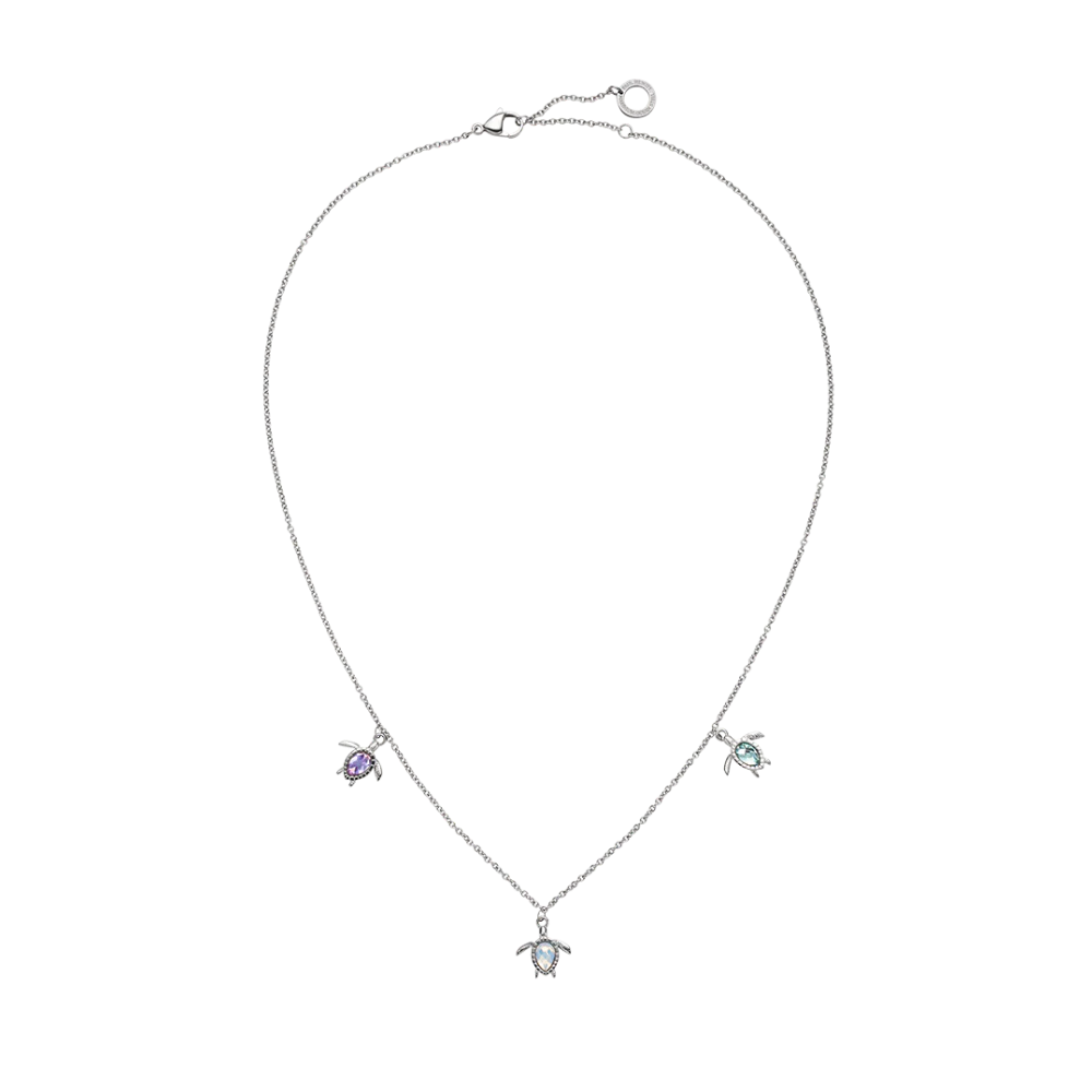 Turtle Rainbow Necklace Silver