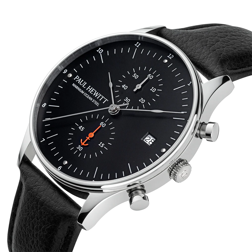 Chrono Quartz Leather black