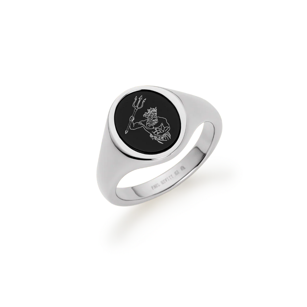 Men's Poseidon ring silver