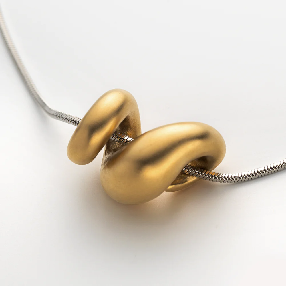 Waves Motion Necklace Gold Silver