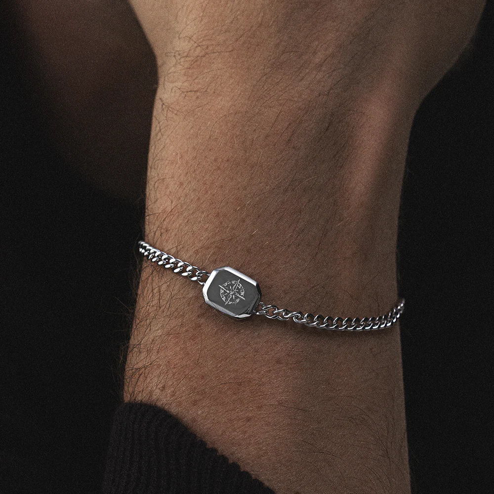 Men's Windrose II Bracelet Silver