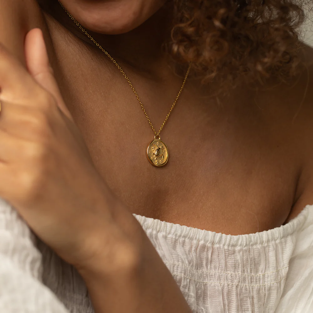 Turtle Coin Necklace Gold