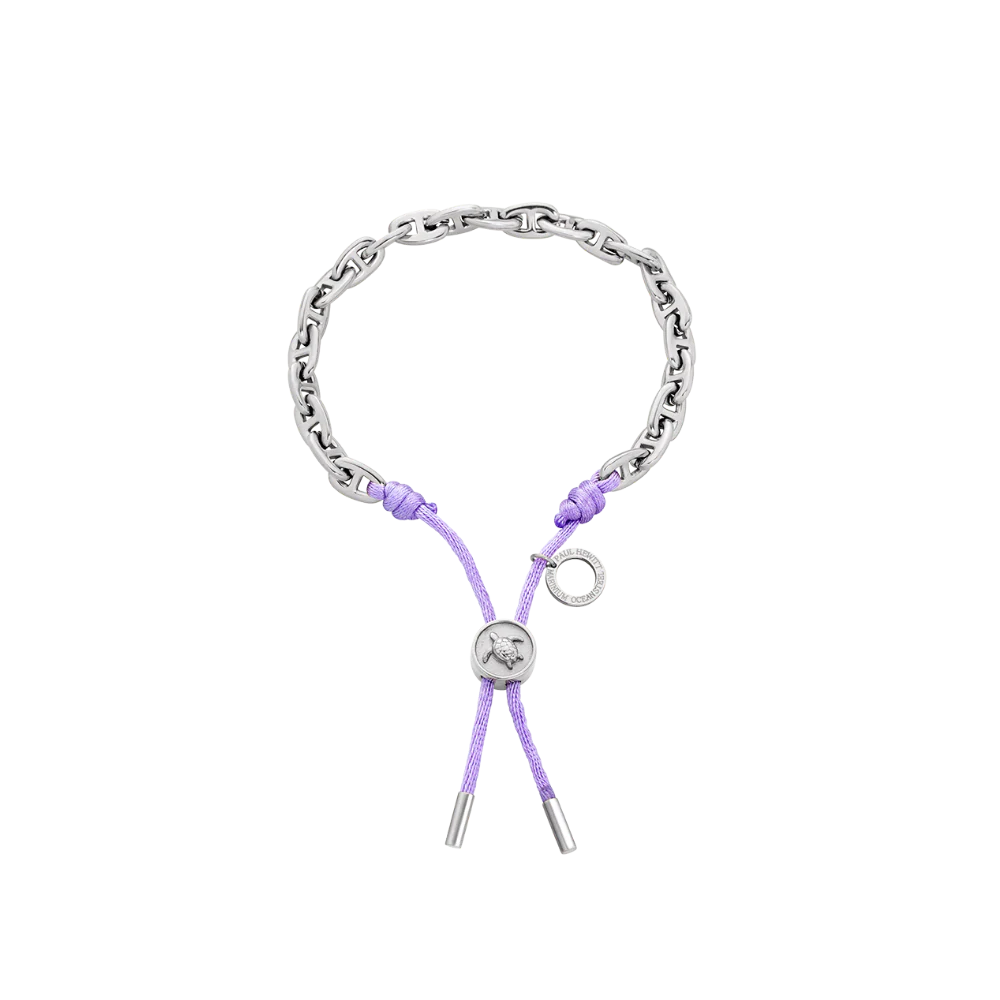 Turtle Anchor Chain Bracelet Silver Lilac