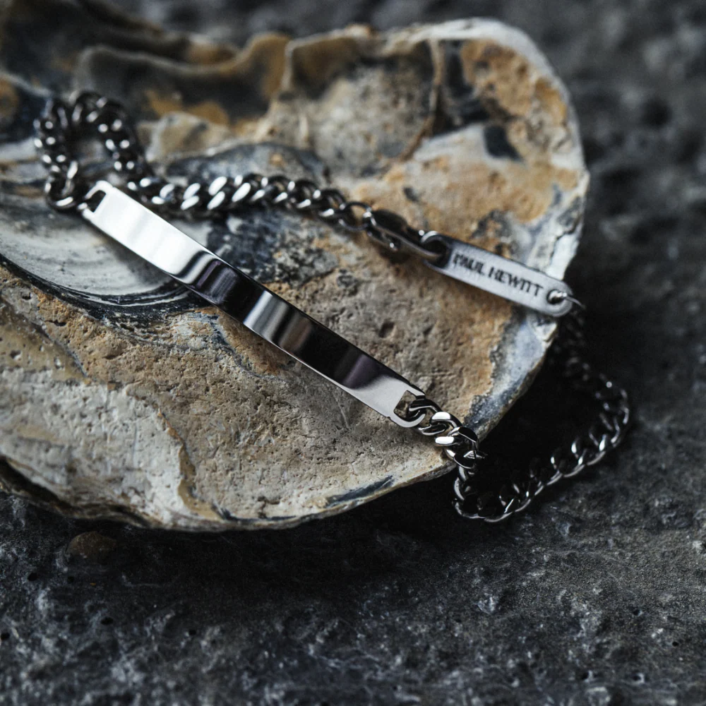 Men's Engravable ID bracelet silver