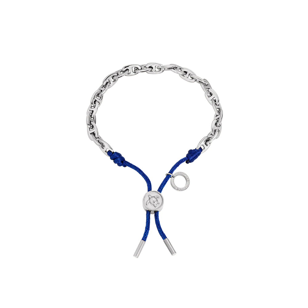 Turtle Anchor Chain Bracelet Silver Navy