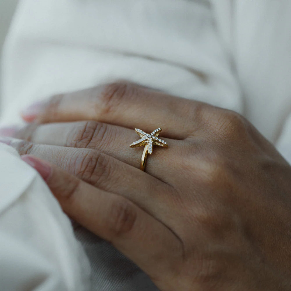 Sea Star Ring Gold
