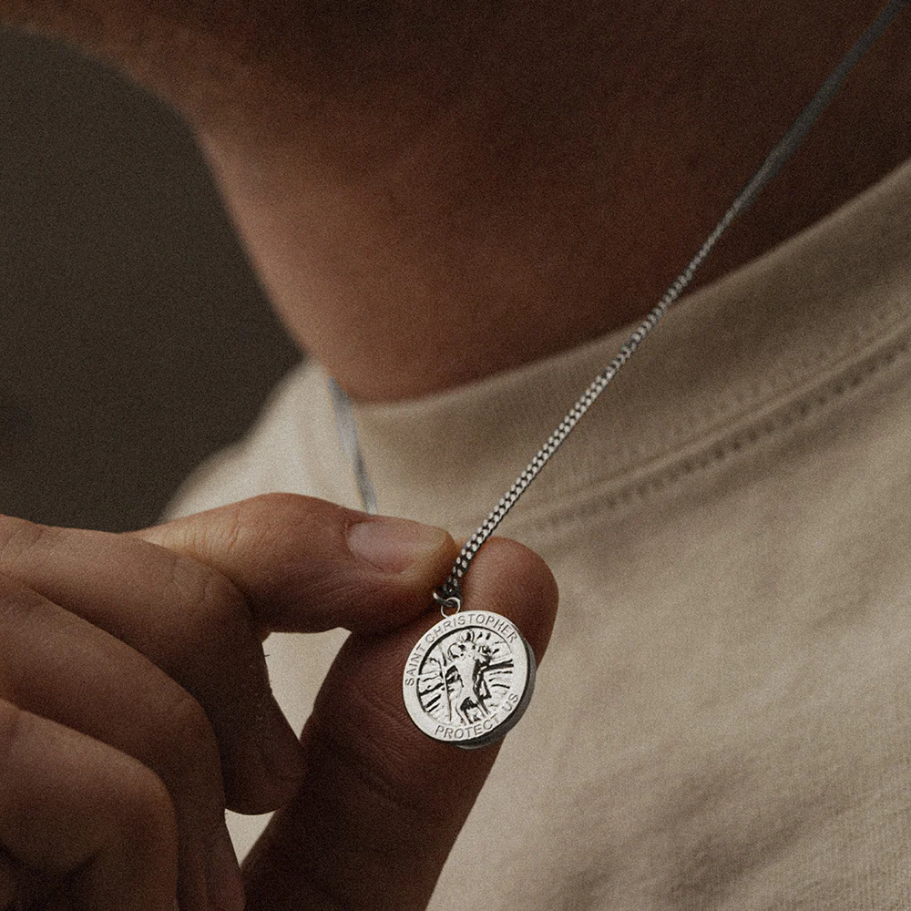 Men's St. Christopher Necklace Silver