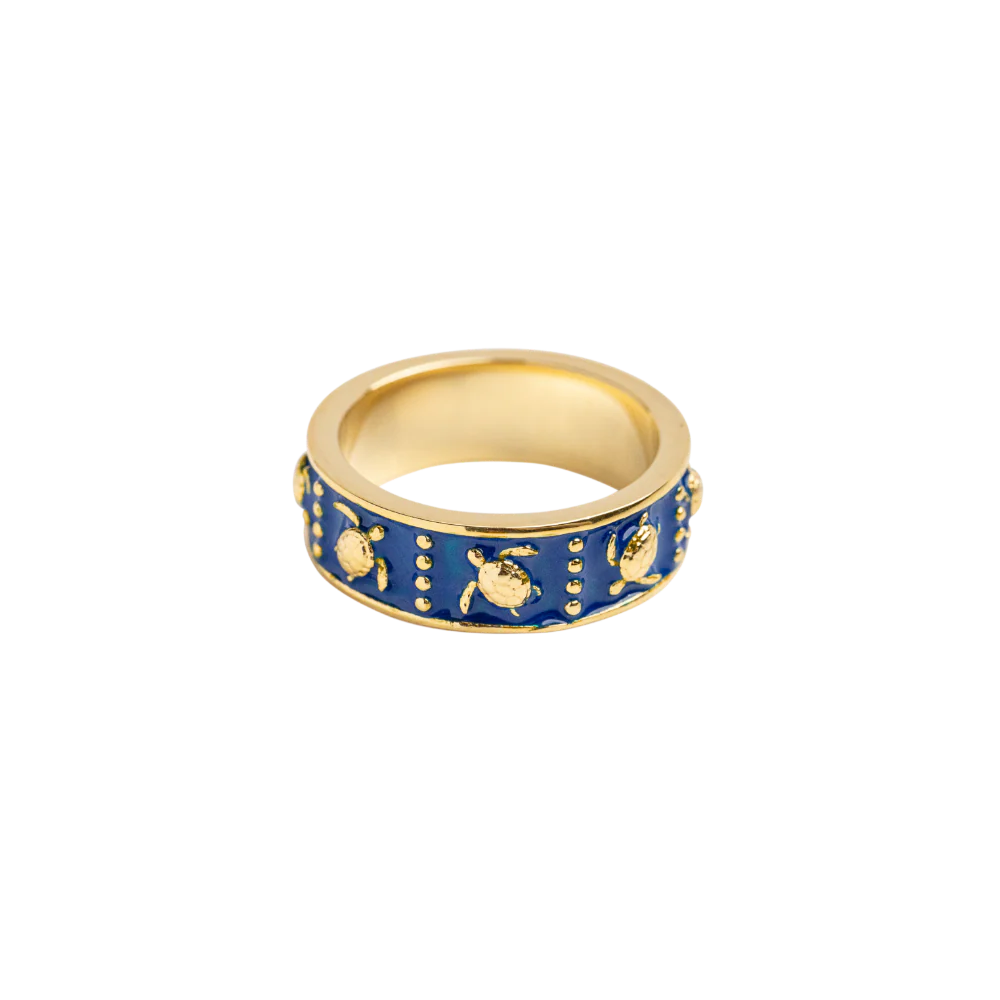 Turtle Enamel Ring Gold