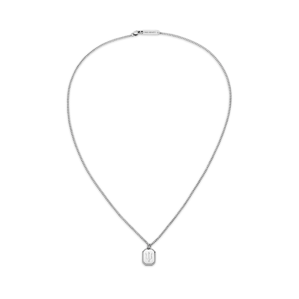 Men's Octagonal Necklace Trident Silver