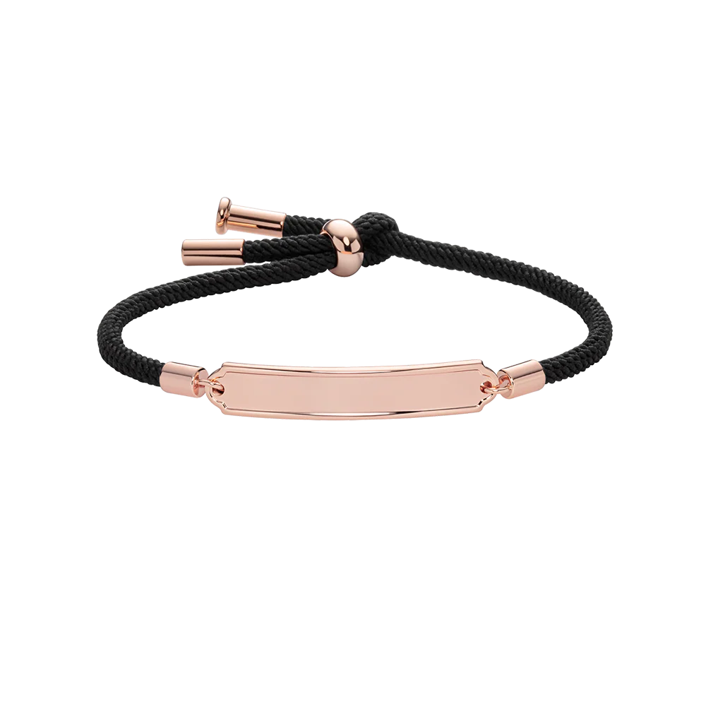 Vitamin Sea Engraved Bracelet Rose Gold Black