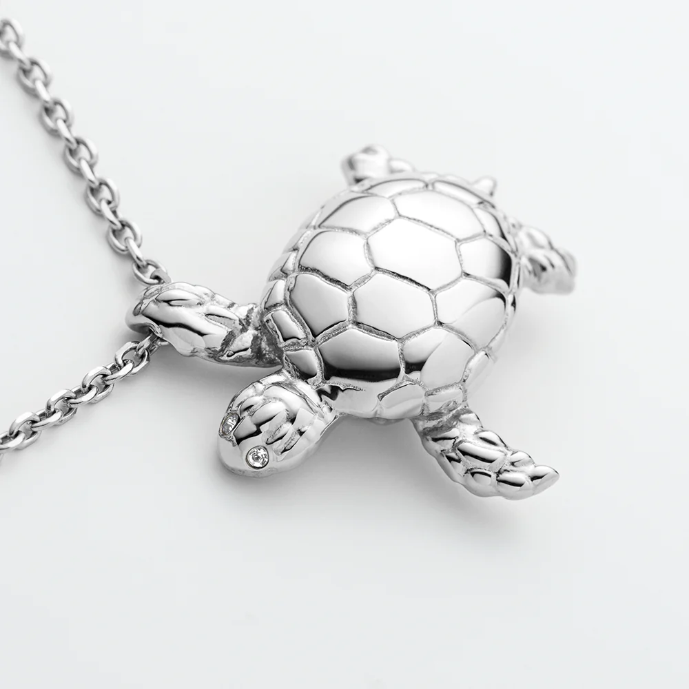 Turtle Big Necklace Silver