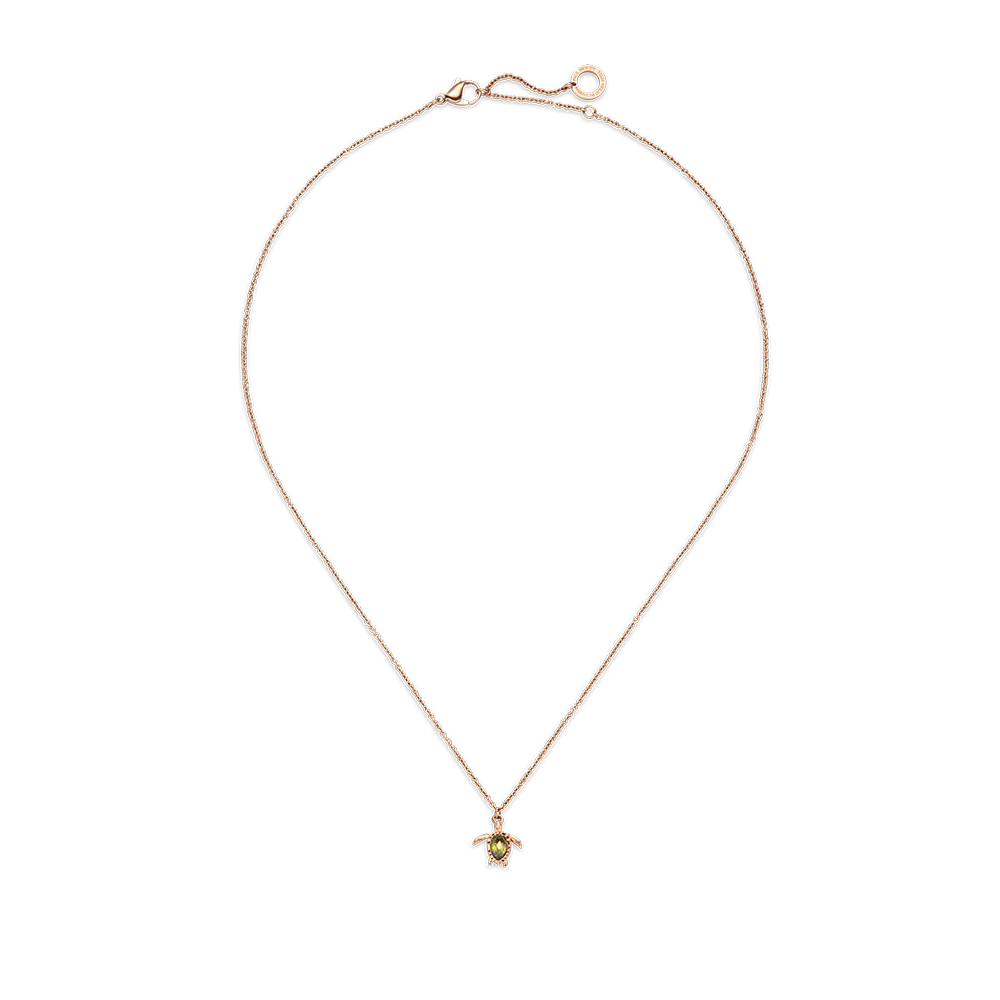 Turtle Mono Necklace Rose Gold