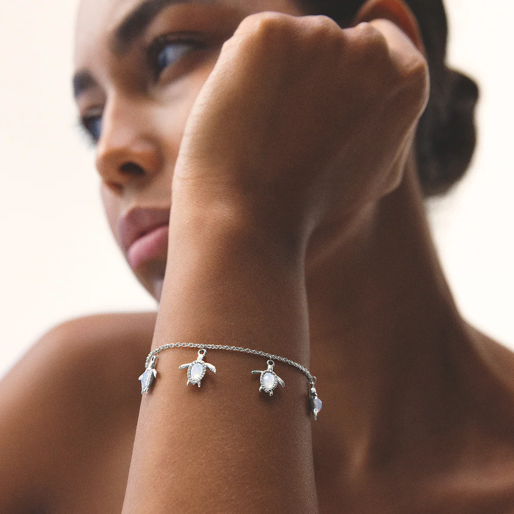 Turtle Bracelet White Breeze Silver