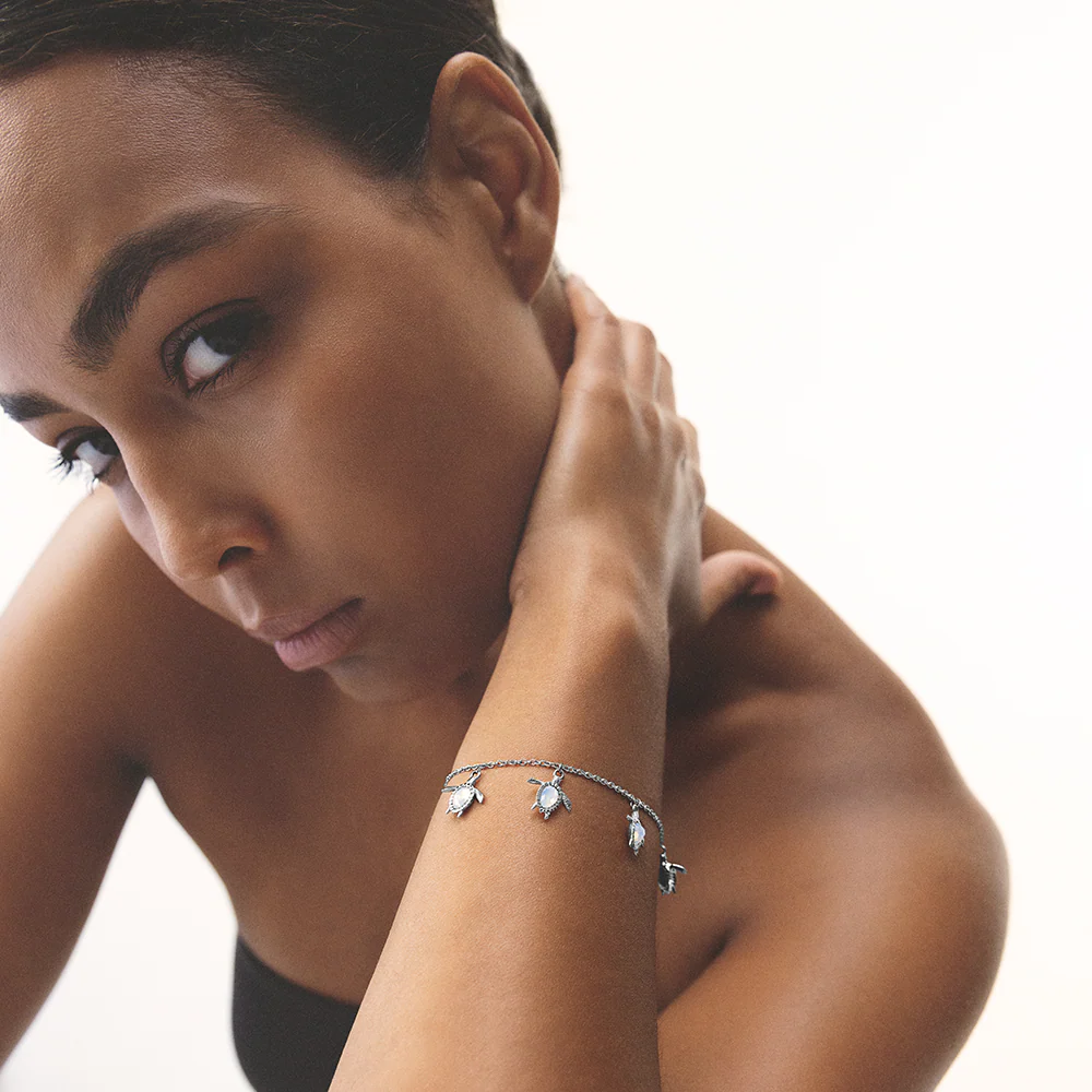 Turtle Bracelet White Breeze Silver