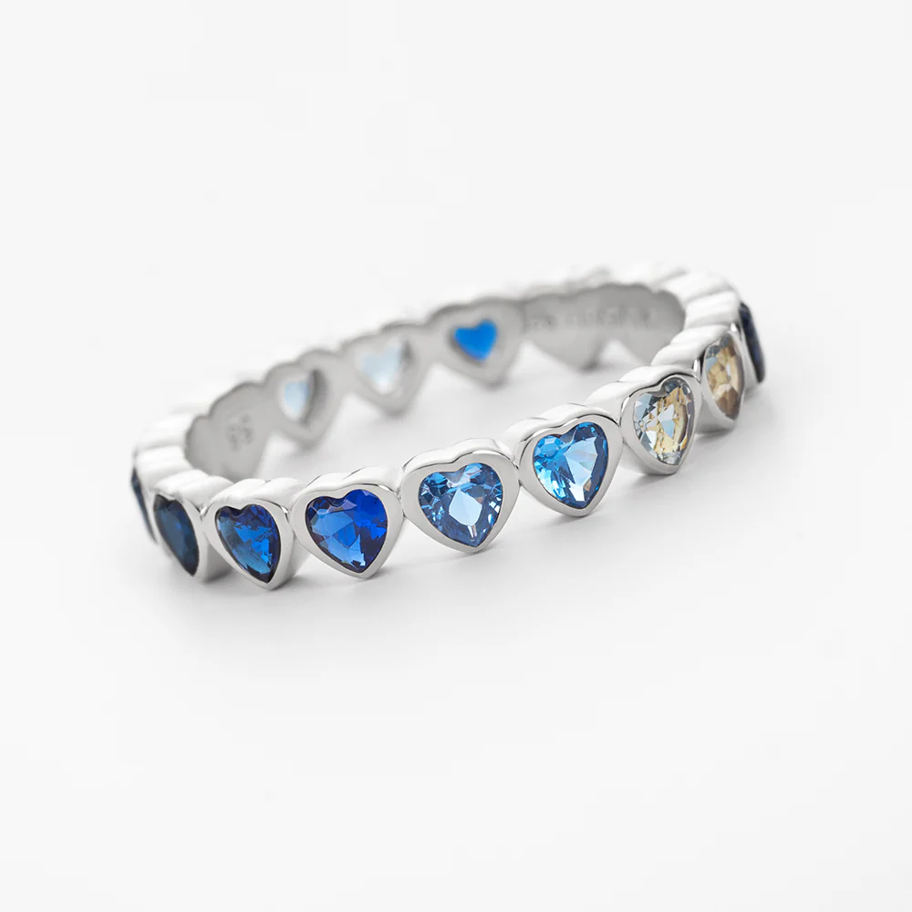 Heart of the Sea Rainbow Ring Silver