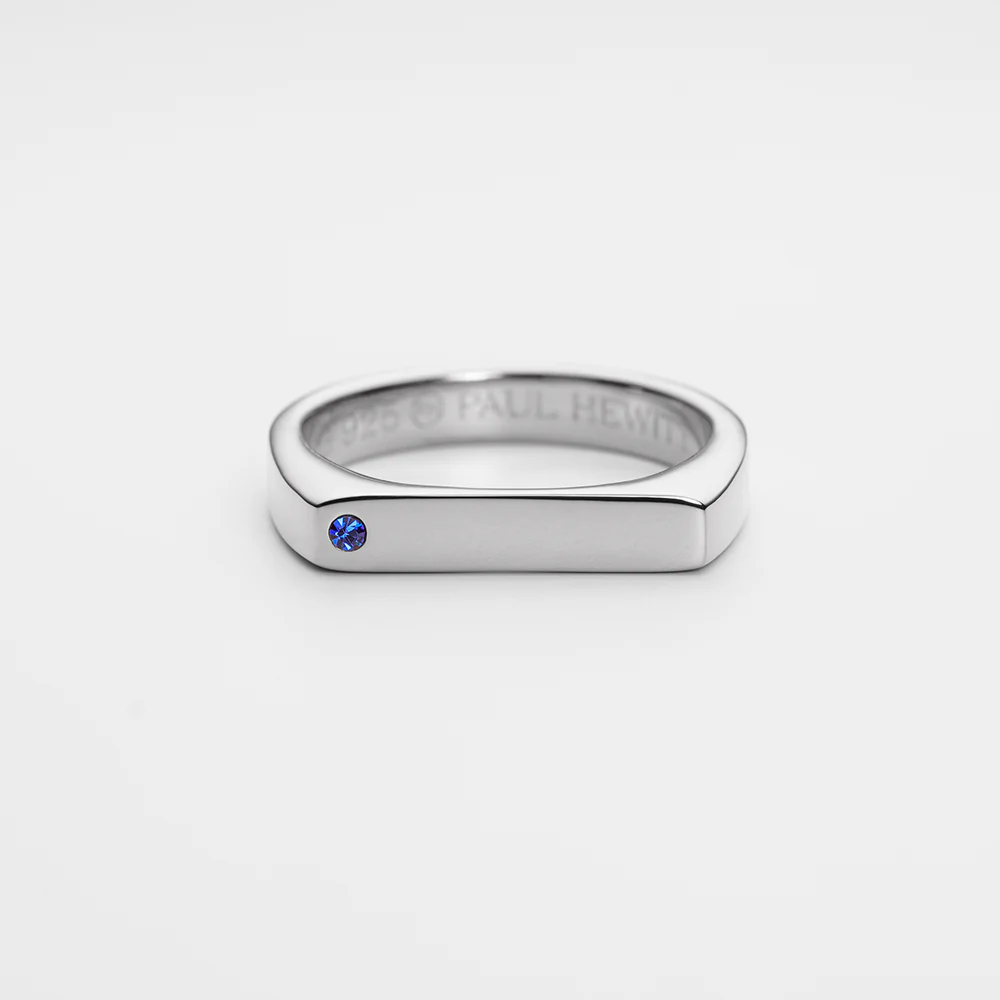 Ring Signet Brilliant Cut Silver