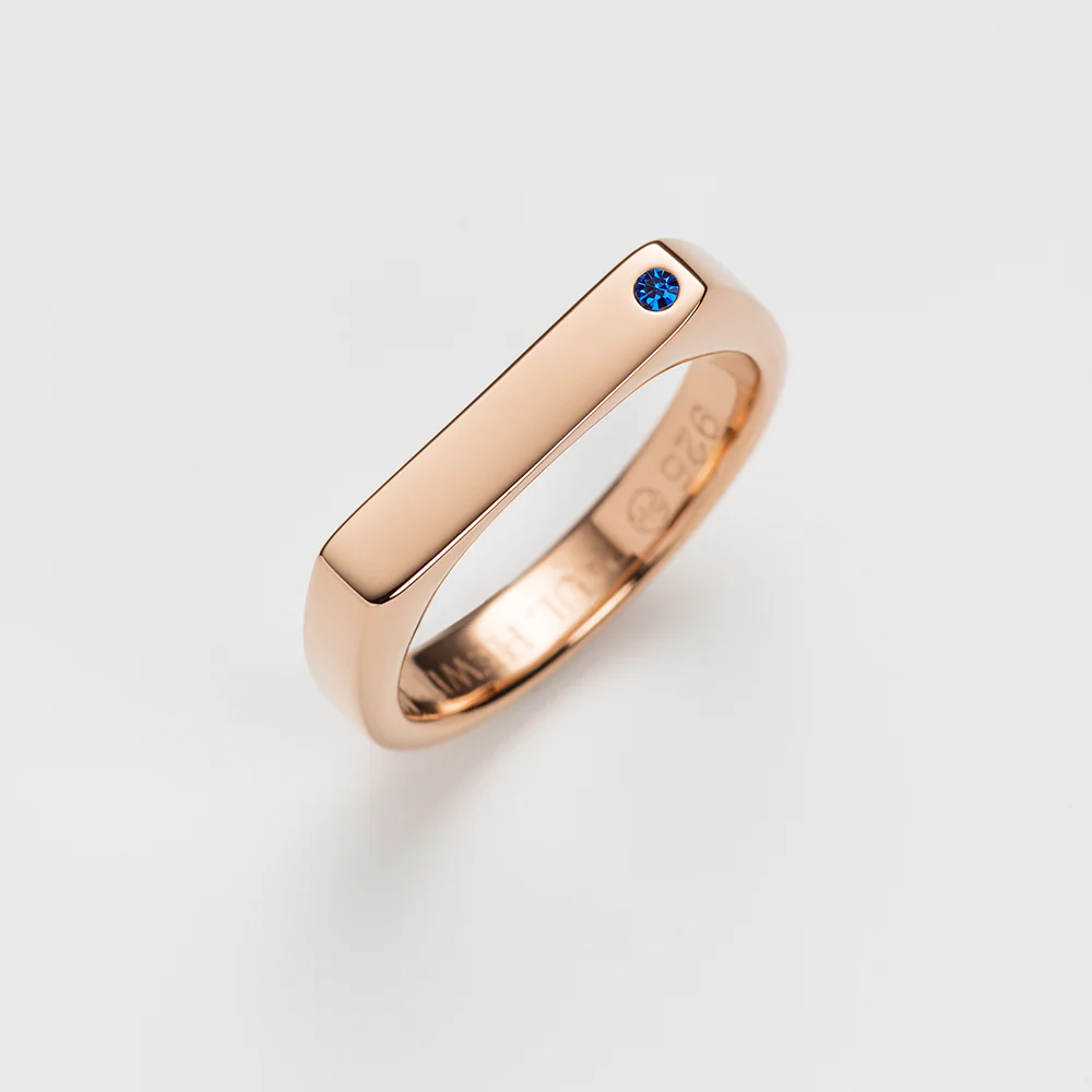 Ring Signet Brilliant Cut rose gold