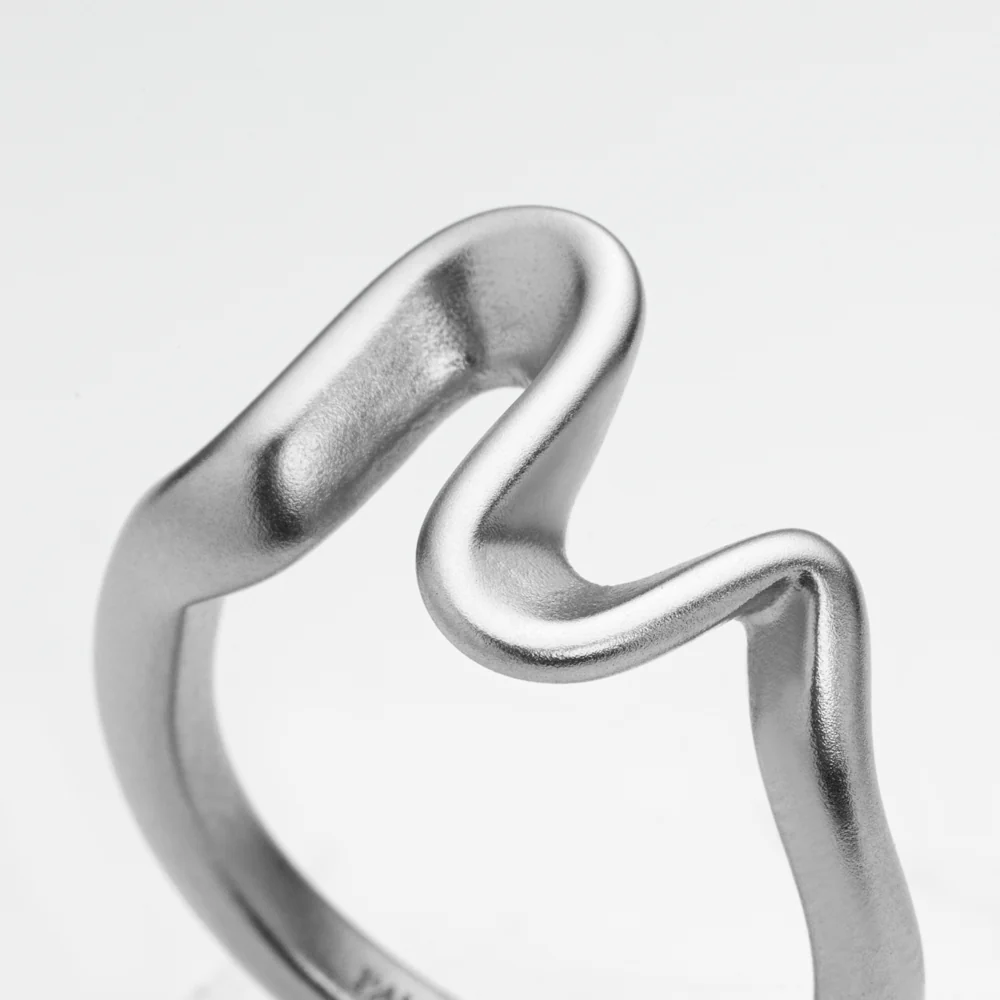 Waves Curve Ring Silver