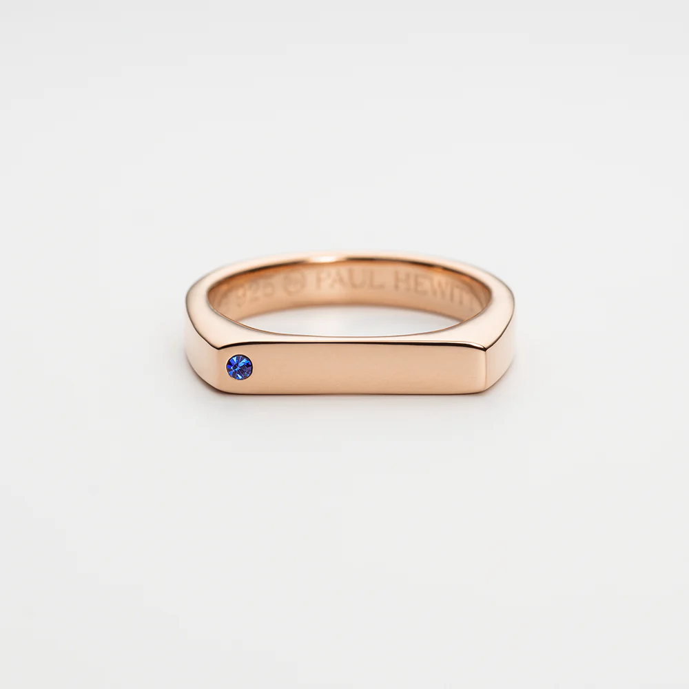 Ring Signet Brilliant Cut rose gold