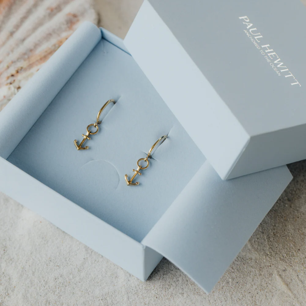 The Anchor II Hoops Earring Gold