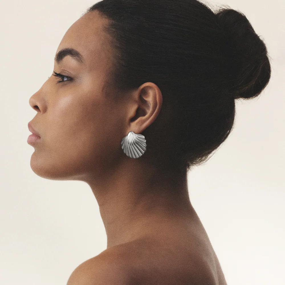 Scallop Big Earring Silver