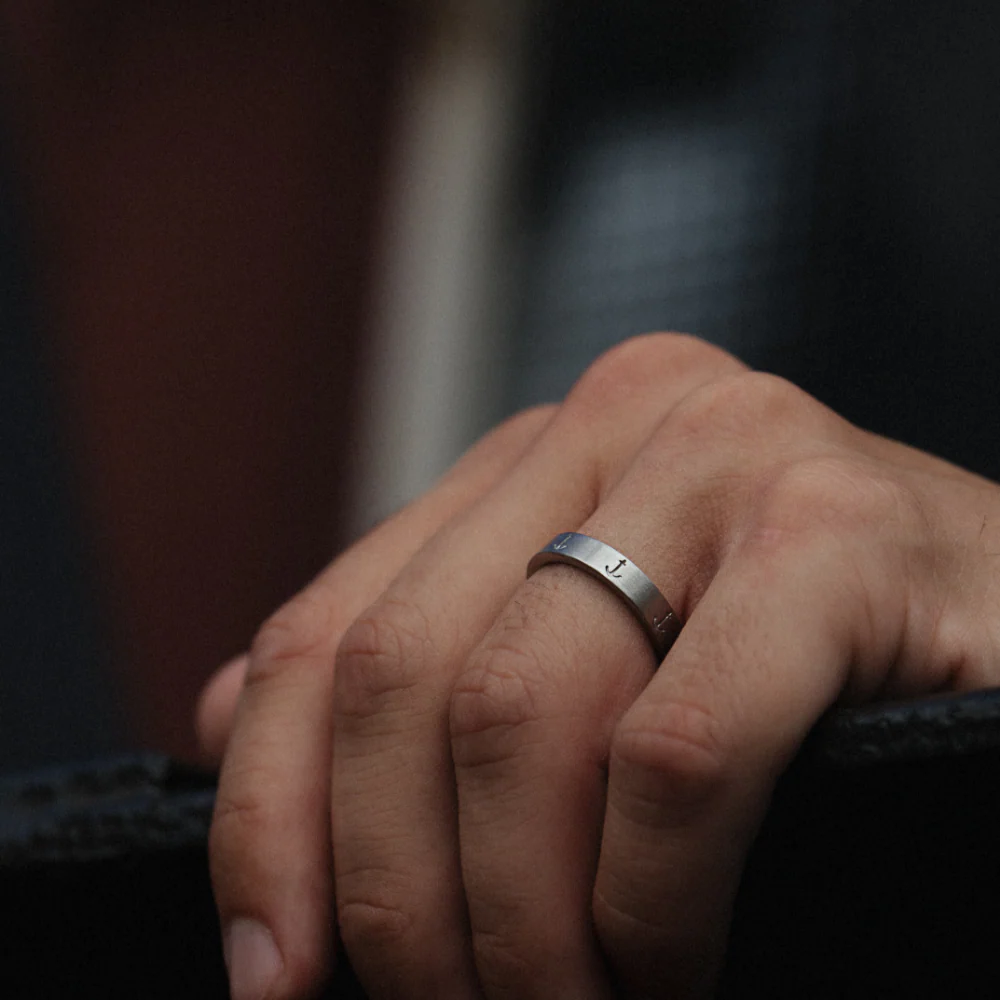 Men's Anchor ring silver