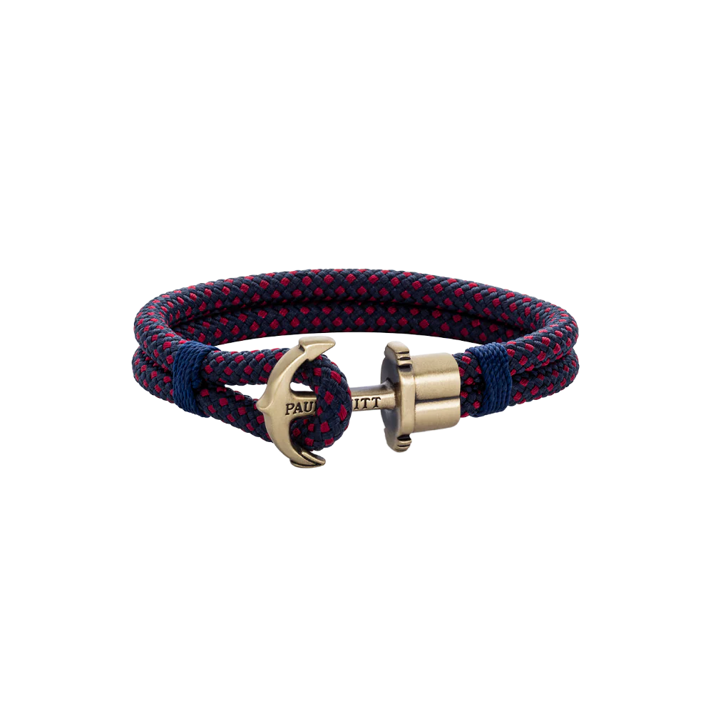 Anchor Bracelet Phrep Brass Nylon Navy Blue Red