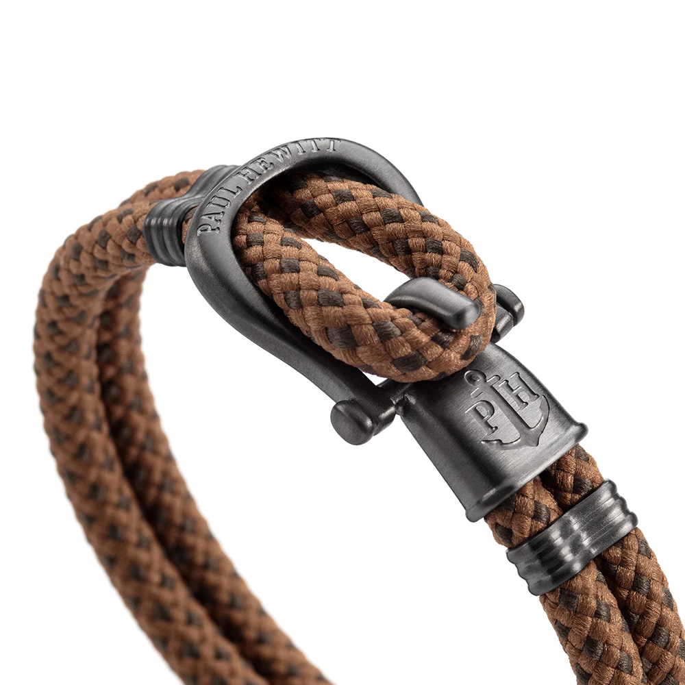 Bracelet Phinity Gun Metal Nylon Camel Olive