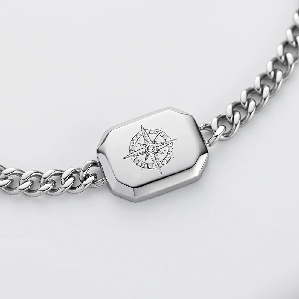 Men's Windrose II Bracelet Silver