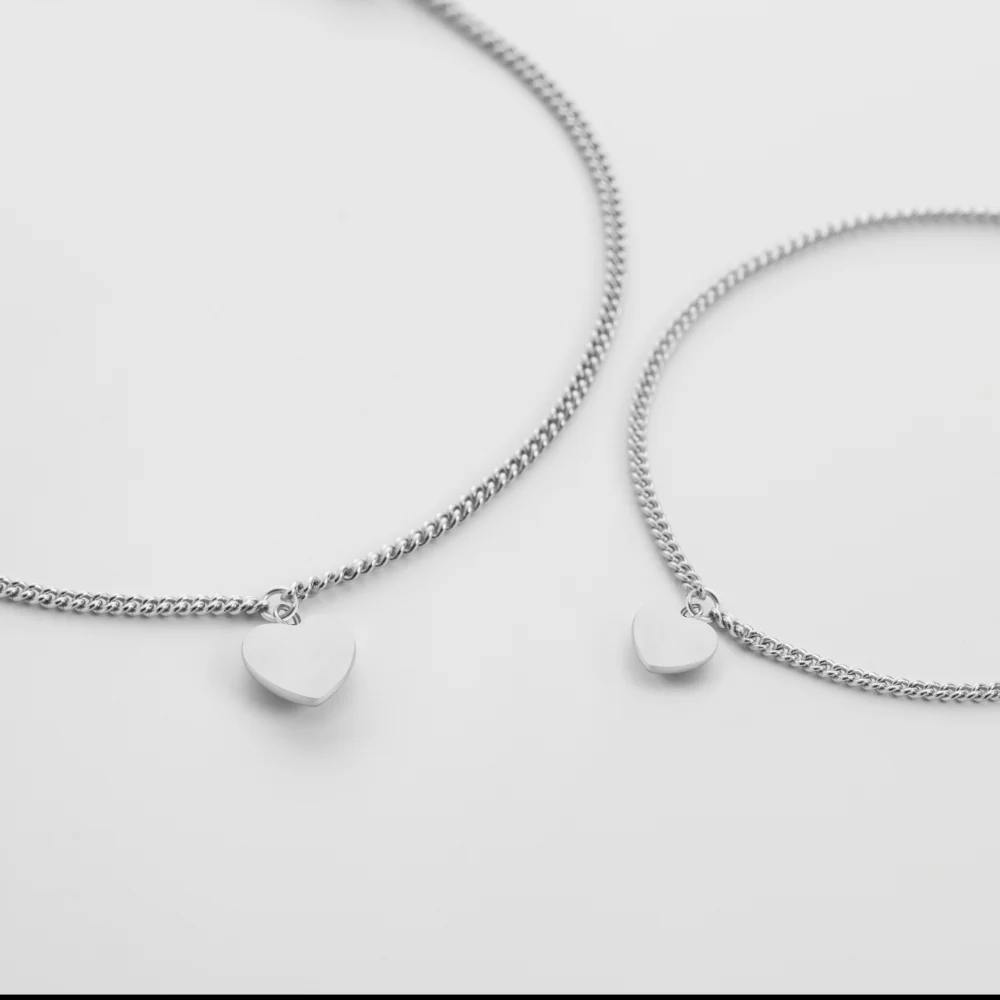 Ocean Heart Mama & Mini Set Silver