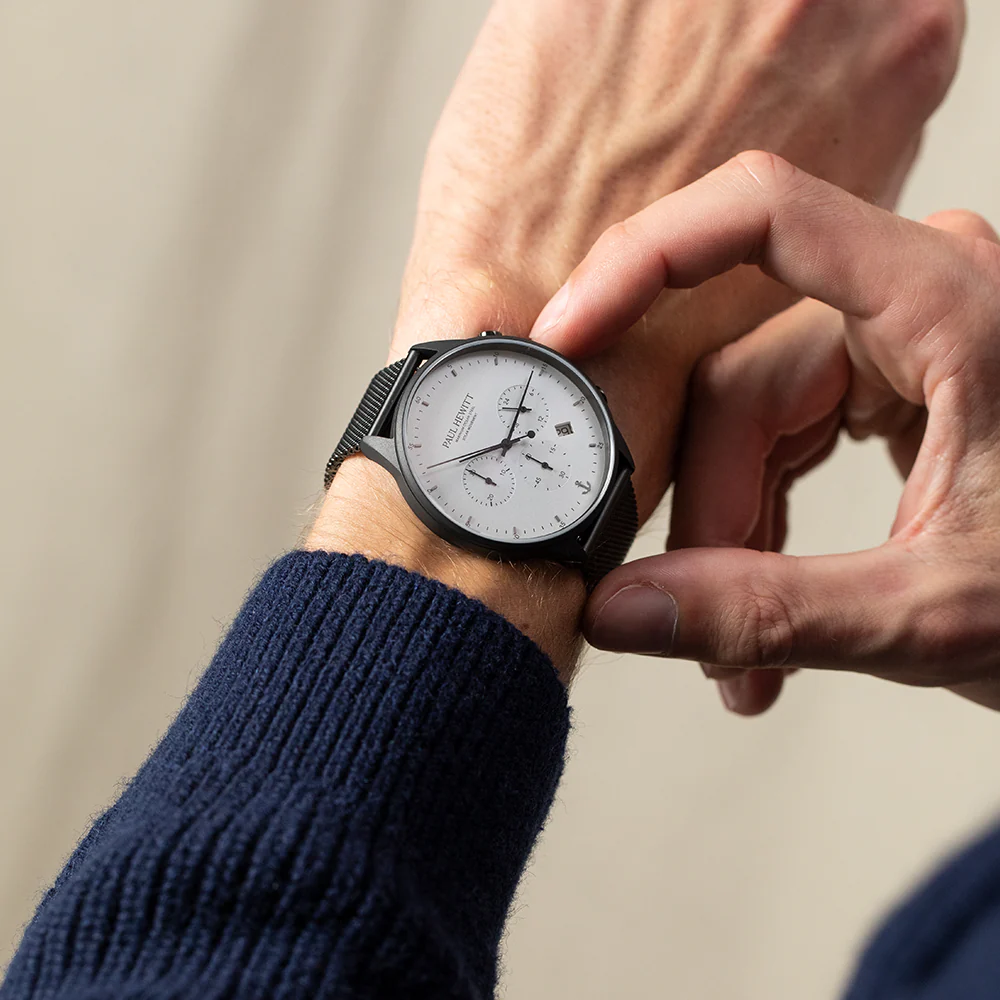 Chrono Watch Black White