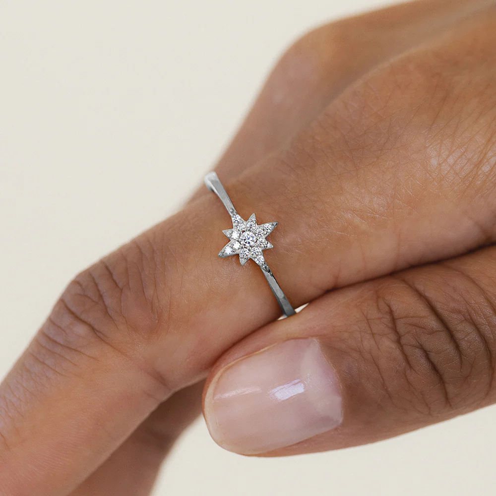 Windrose Mono Ring Silver