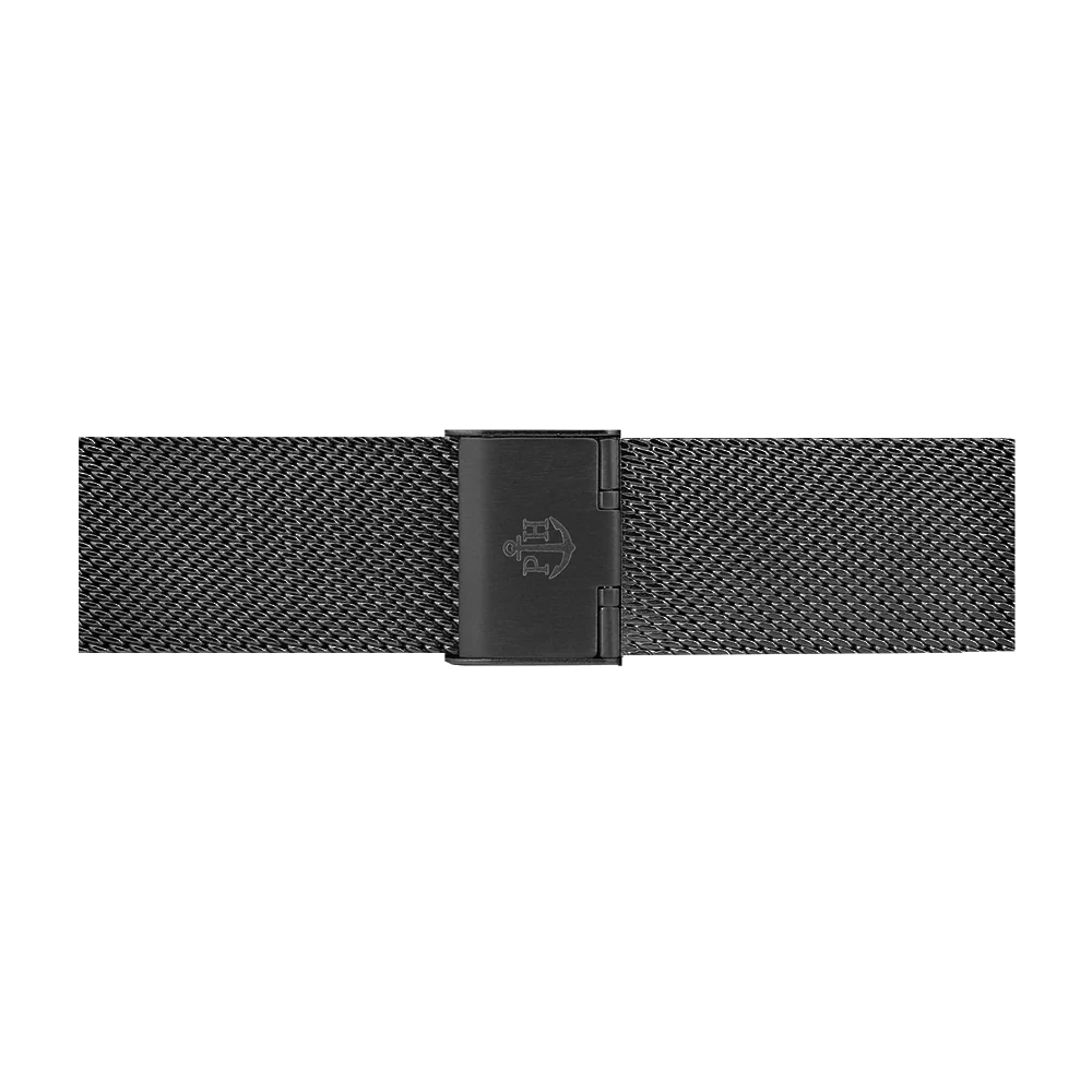 Watch strap mesh black 20 mm