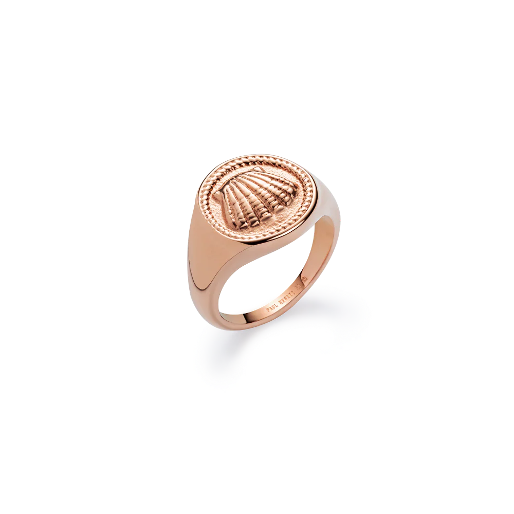 Scallop Coin Ring Rose Gold