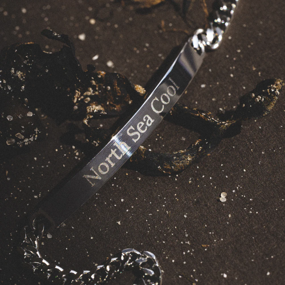 Men's Engravable ID bracelet silver