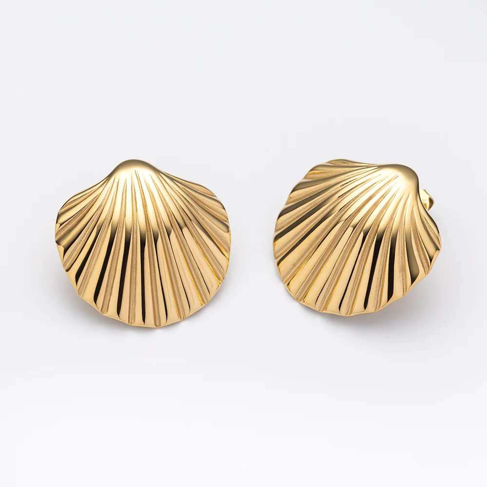 Scallop Big Earring Gold