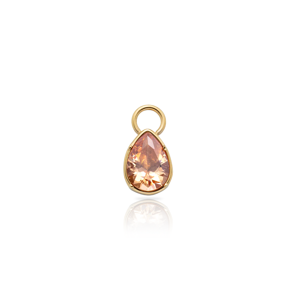Peach Stone Charm Gold