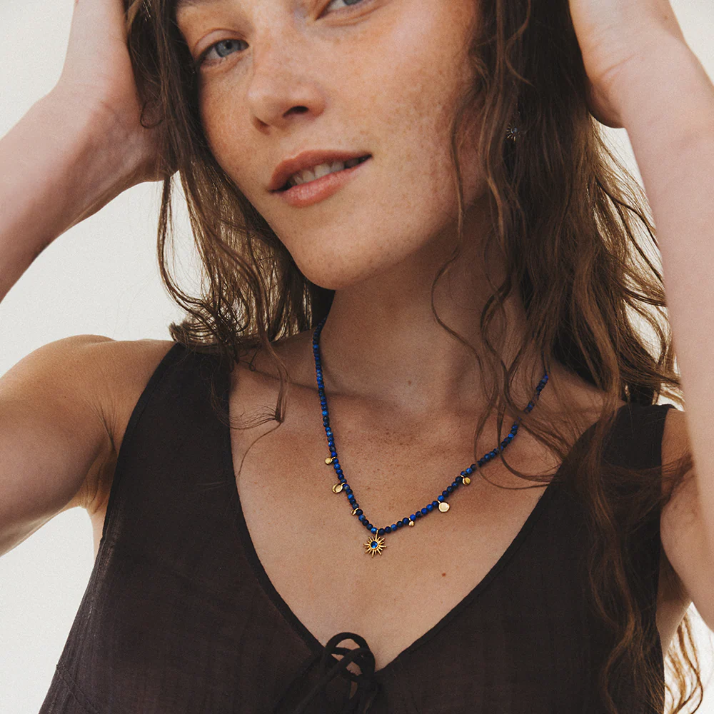 Aurora Azure Necklace Gold