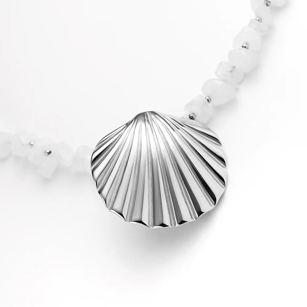 Scallop Big Necklace Silver