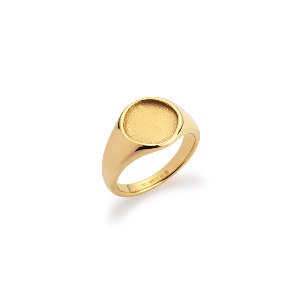 Engravable Signet Ring Gold