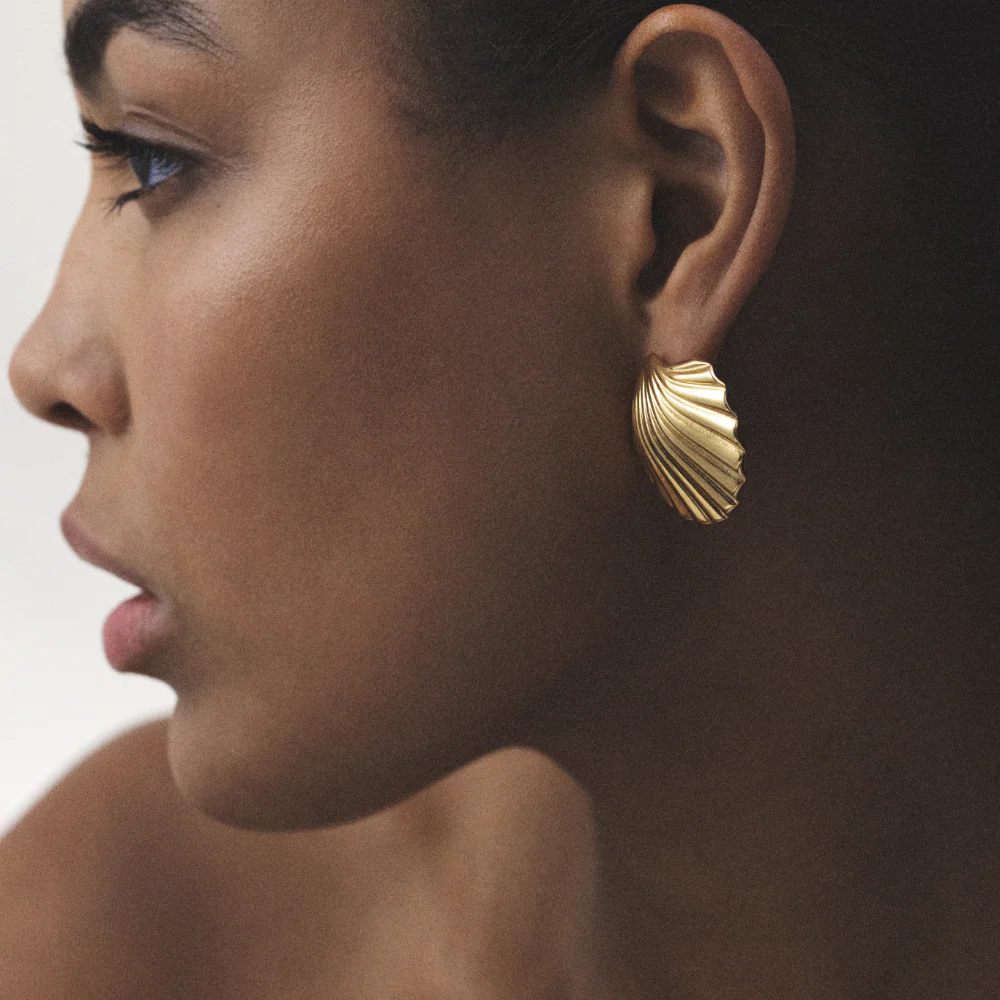 Scallop Big Earring Gold