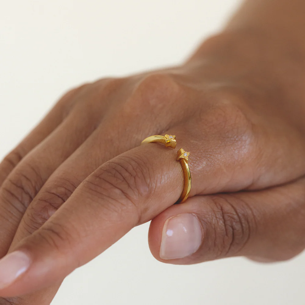 Windrose Open Stars Ring Gold