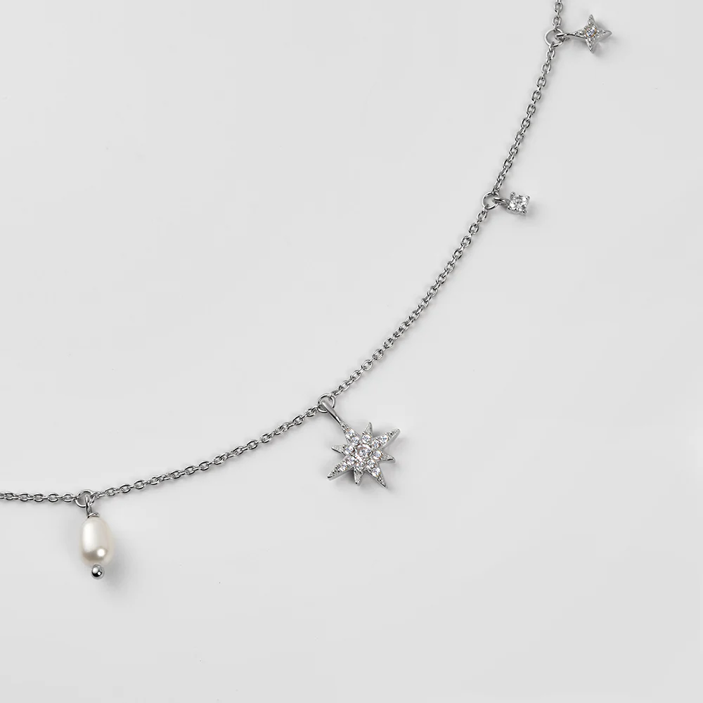 Windrose Celestial Necklace Silver