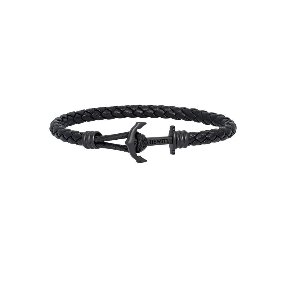 Anchor Bracelet Phrep Lite Black Leather Black