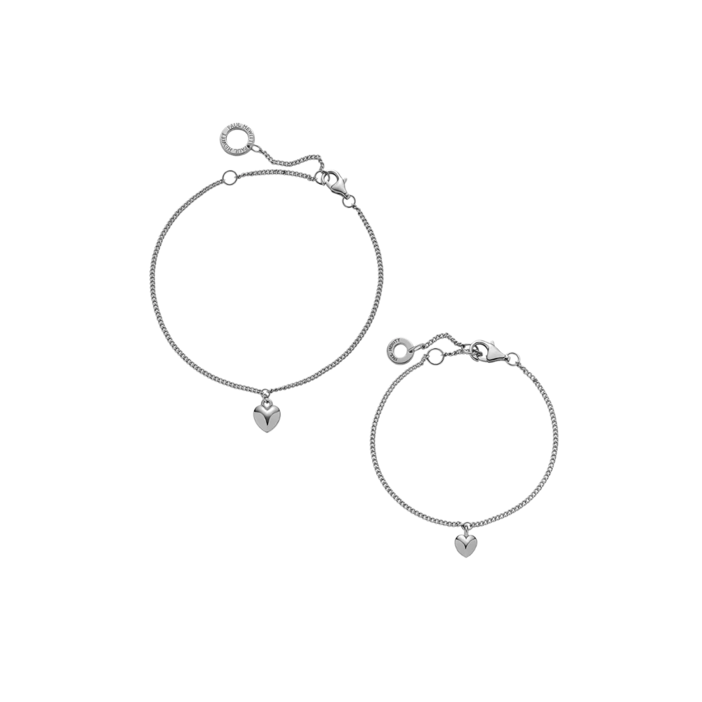 Ocean Heart Mama & Mini Set Silver