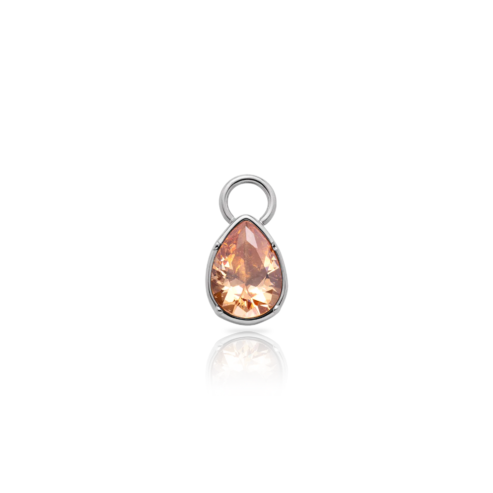 Peach Stone Charm Silver