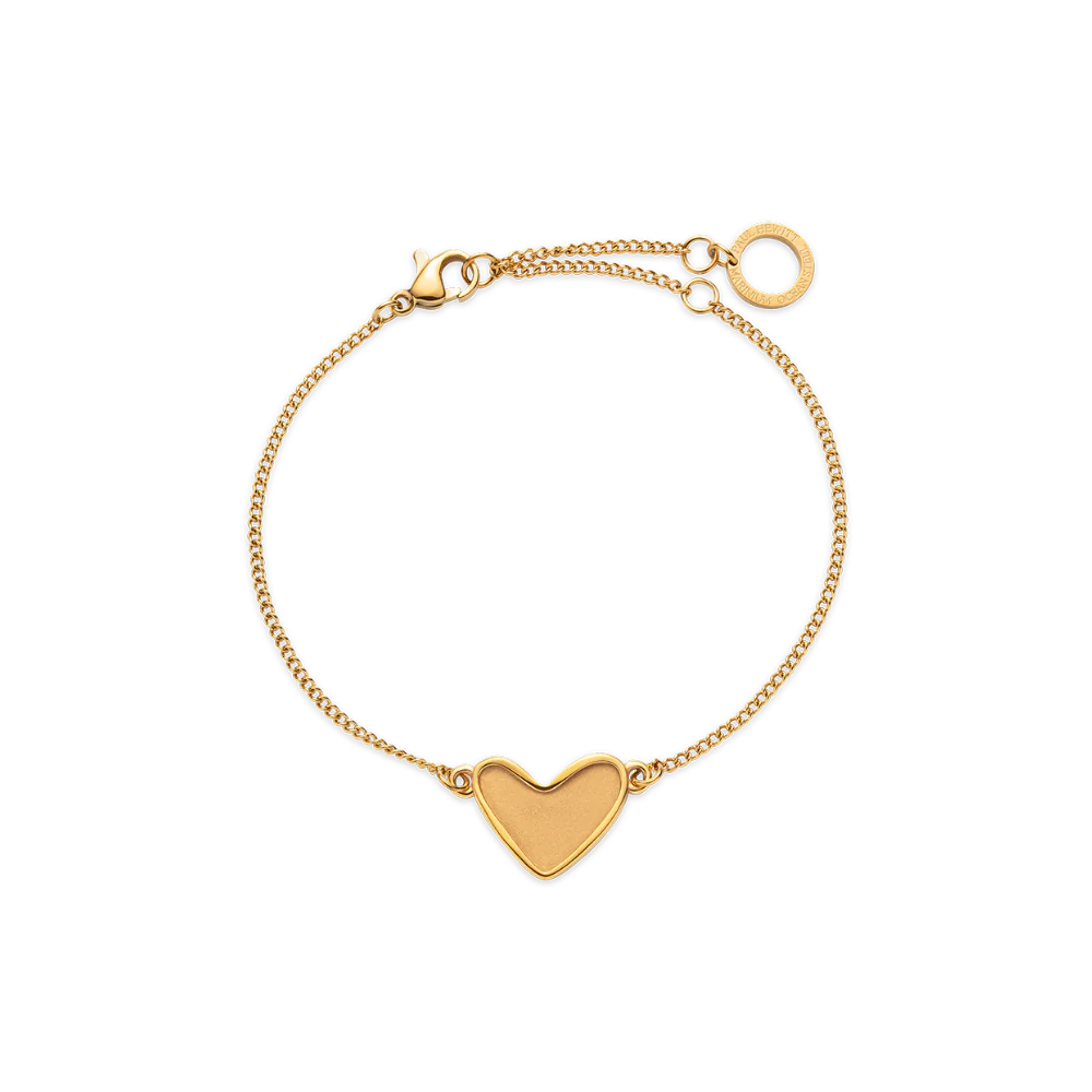 Engravable Heart Bracelet Gold