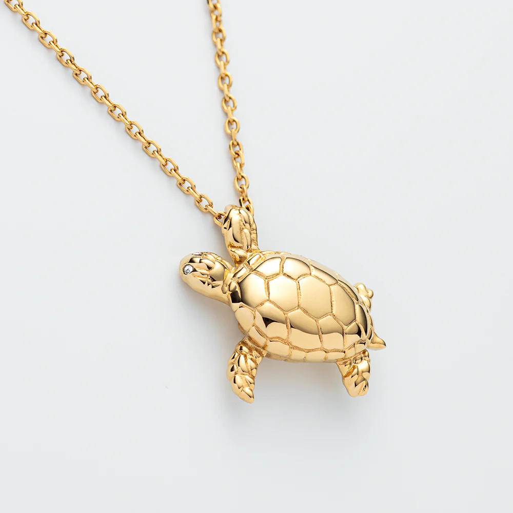 Turtle Big Necklace Gold
